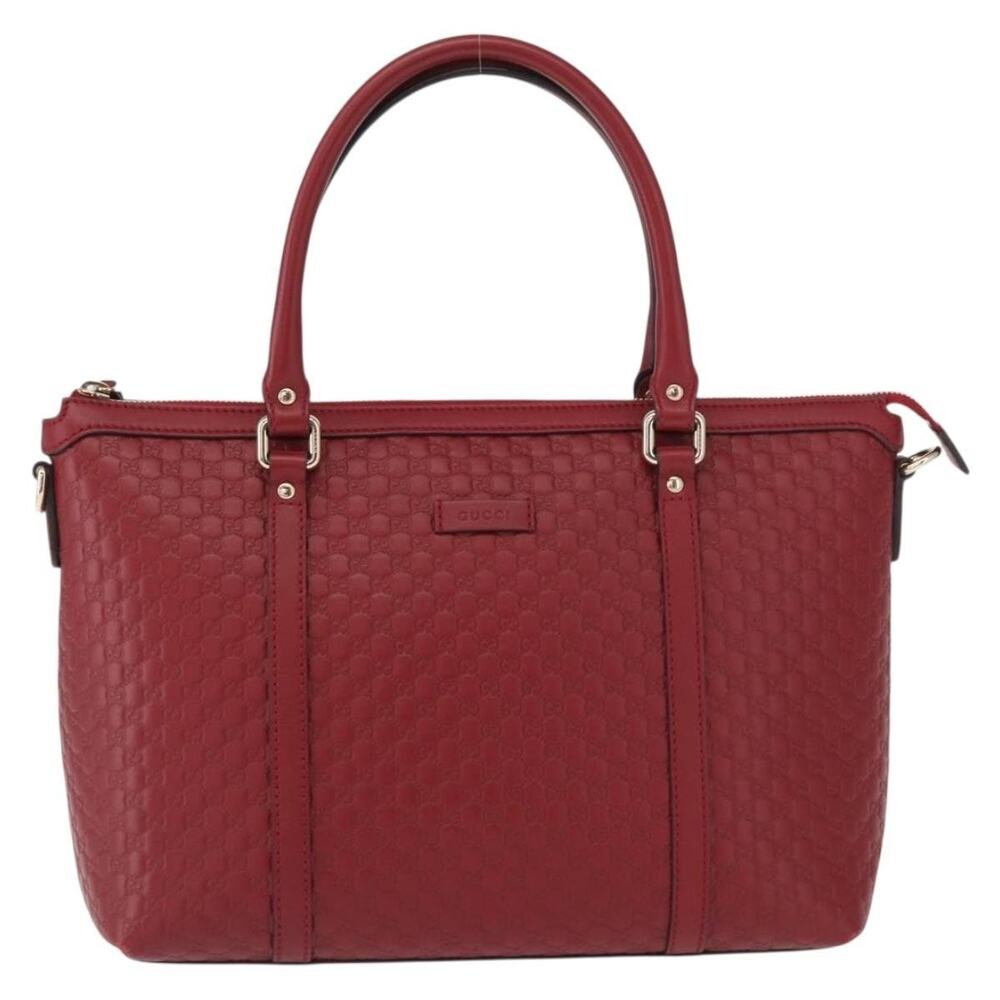 Gucci Micro GG Canvas Handbag Leather Red